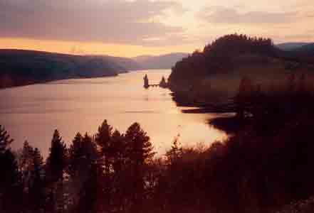 View from hotel over lake Vyrnwy